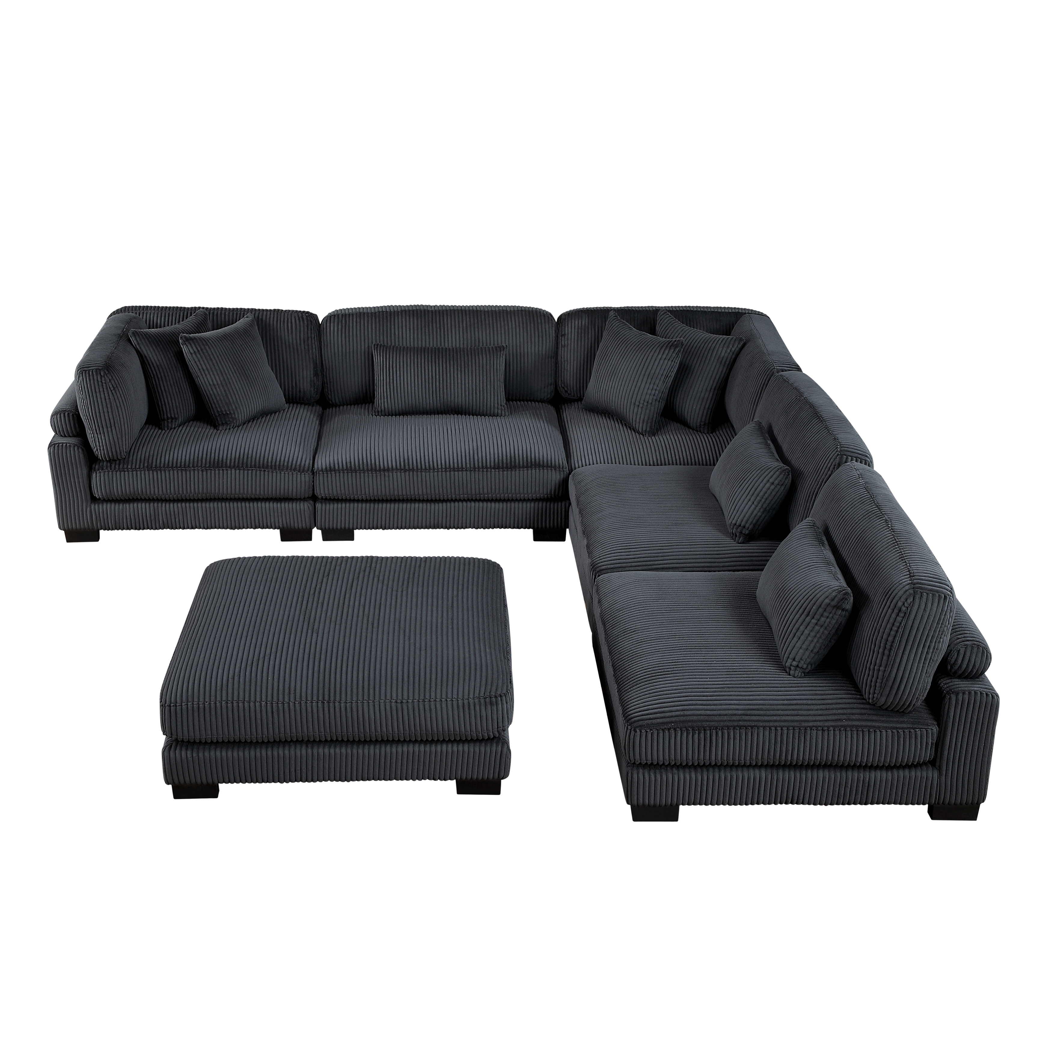 6-Piece Sectional Sofa with Ottoman