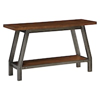 Industrial Sofa Table with Open Shelf