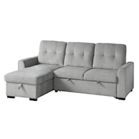 Transitional 2-Piece Reversible Sectional Sofa with Bed and Storage
