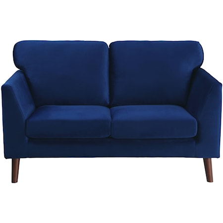 Loveseat with Exposed Wood Legs