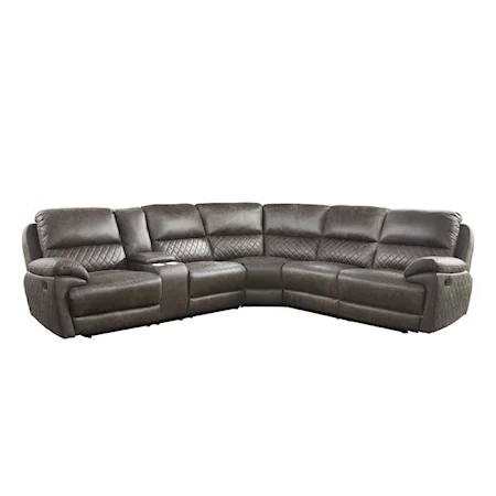 Transitional 3-Piece Reclining Sectional with Left Console