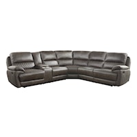 Transitional 3-Piece Reclining Sectional with Left Console