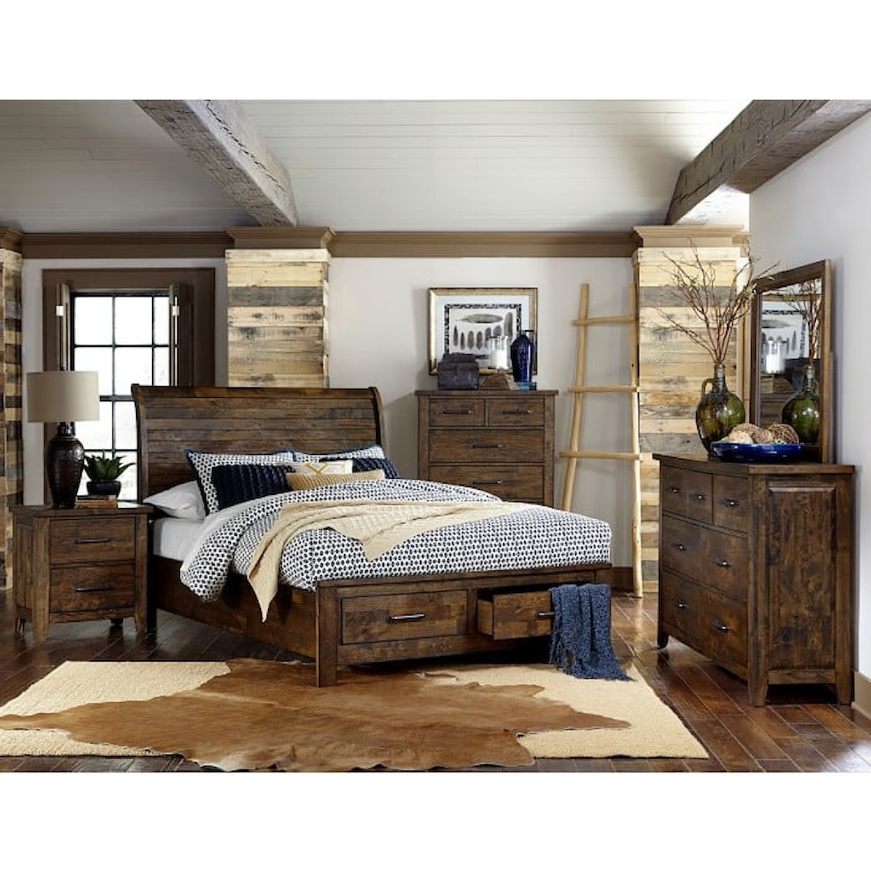 Homelegance Furniture Jerrick Queen Sleigh  Bed with FB Storage