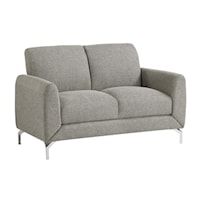 Contemporary Loveseat with Metal Feet