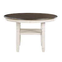 Transitional Round Dining Table with Display Shelf
