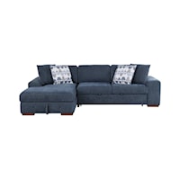 Casual 2-Piece Sectional with Left Chaise and Pull-Out Bed