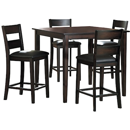 5Pc Counter Height Table and Chair Set