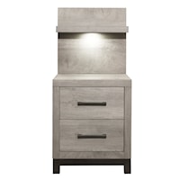 Contemporary Night Stand with Wall Panel