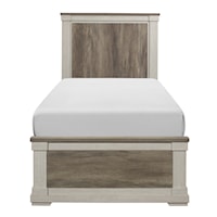 Transitional Two-Tone Twin Bed