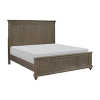 Transitional California King Panel Bed with Turned Legs