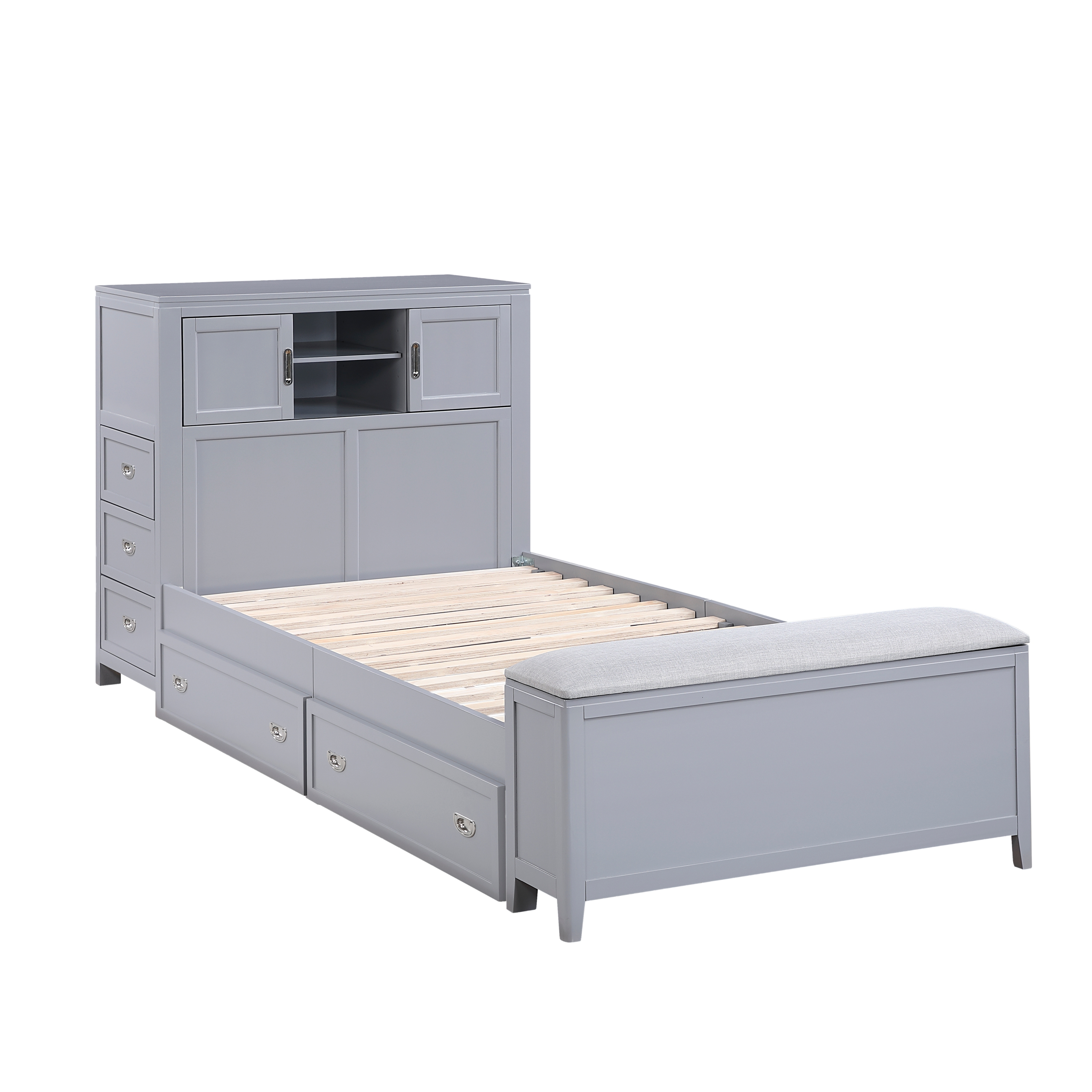 Homelegance Sloane Twin Bookcase Bed with Hidden Desk