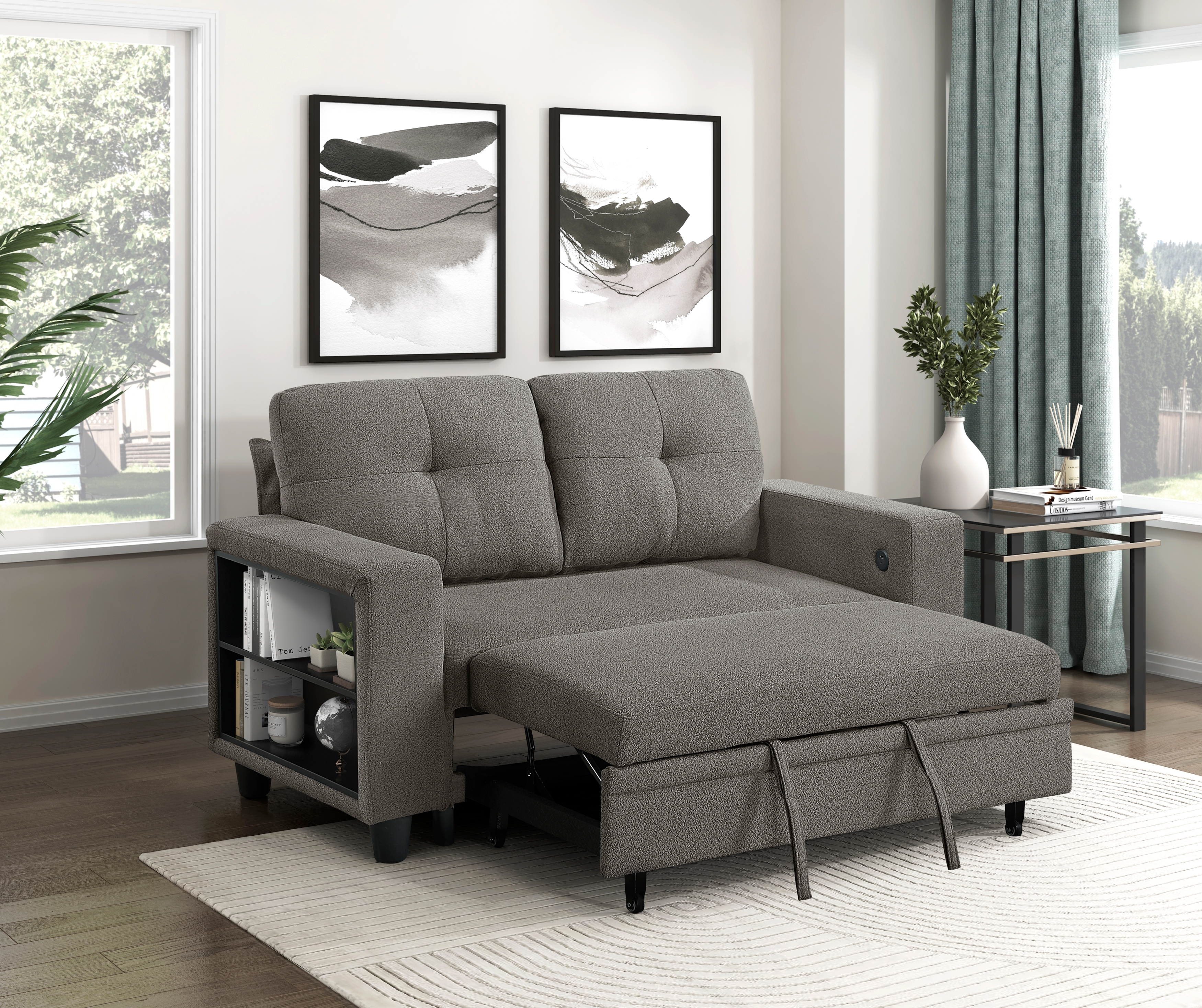 Homelegance Ansley Loveseat with Pull-Out Bed