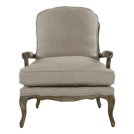Traditional Accent Chair with Carved Details