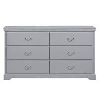 Transitional 6-Drawer Dresser