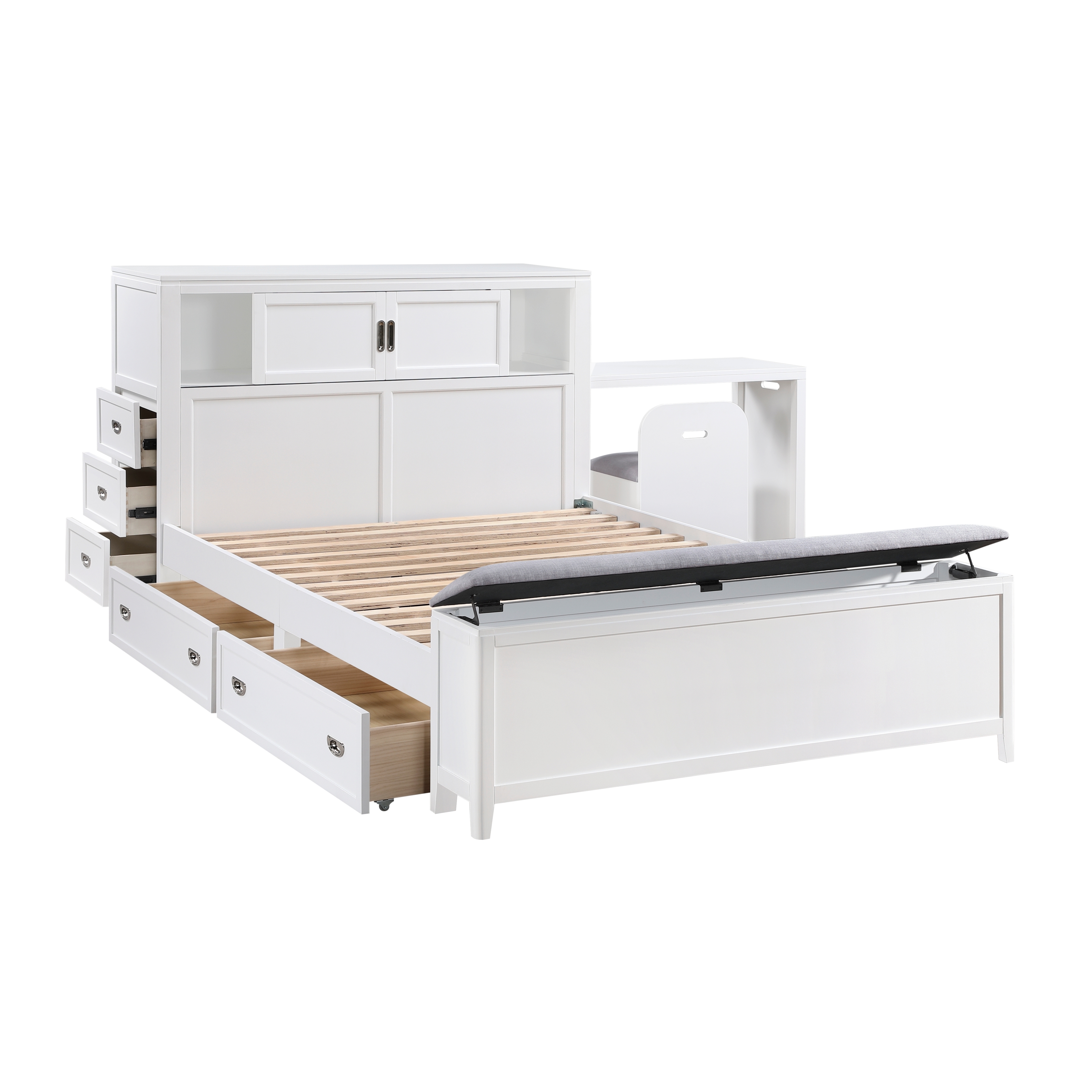 Homelegance Sloane Full Bookcase Bed with Hidden Desk