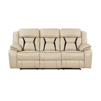 Contemporary Power Double Reclining Sofa with Pillow Arms