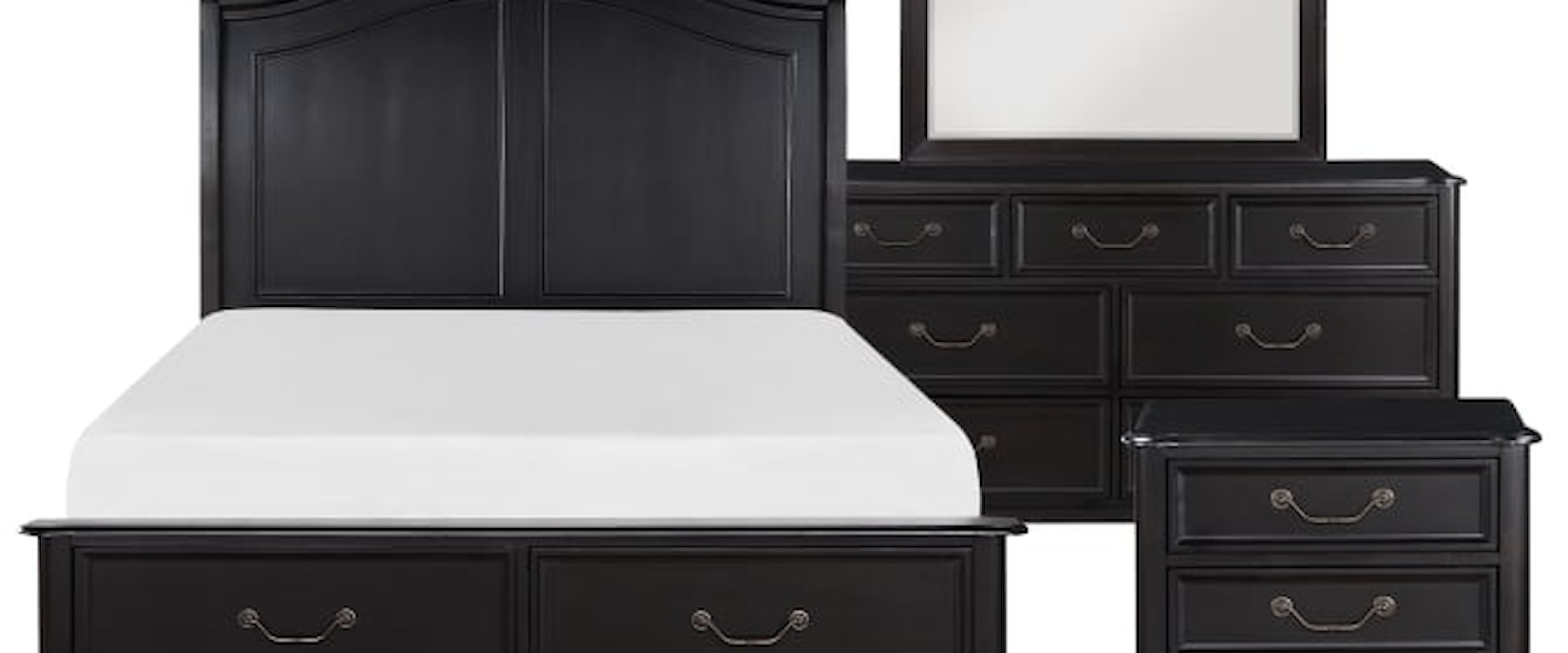 Transitional 4-Piece Queen Bedroom Set