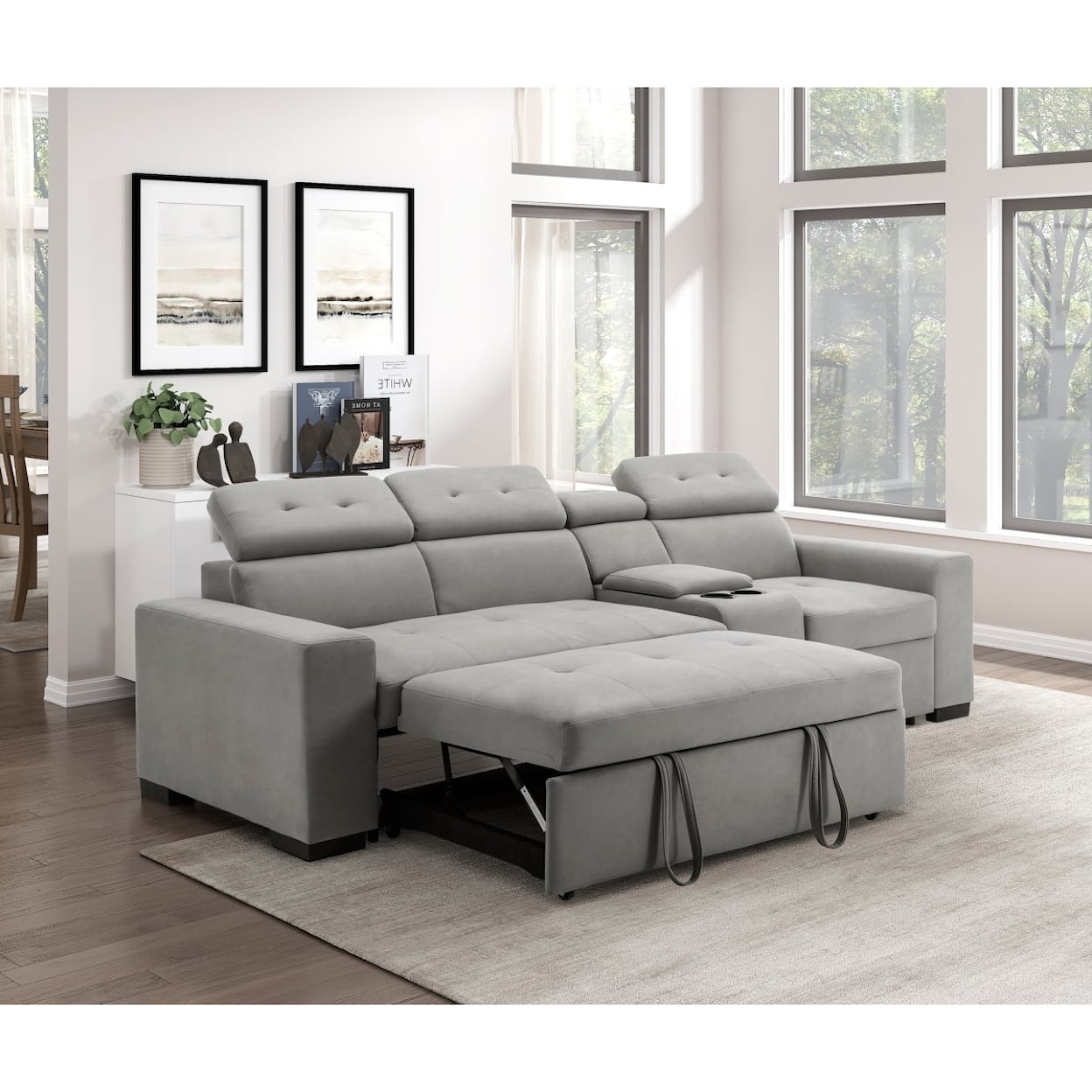 Homelegance Furniture Farrah 2-Piece Sofa with Right Console