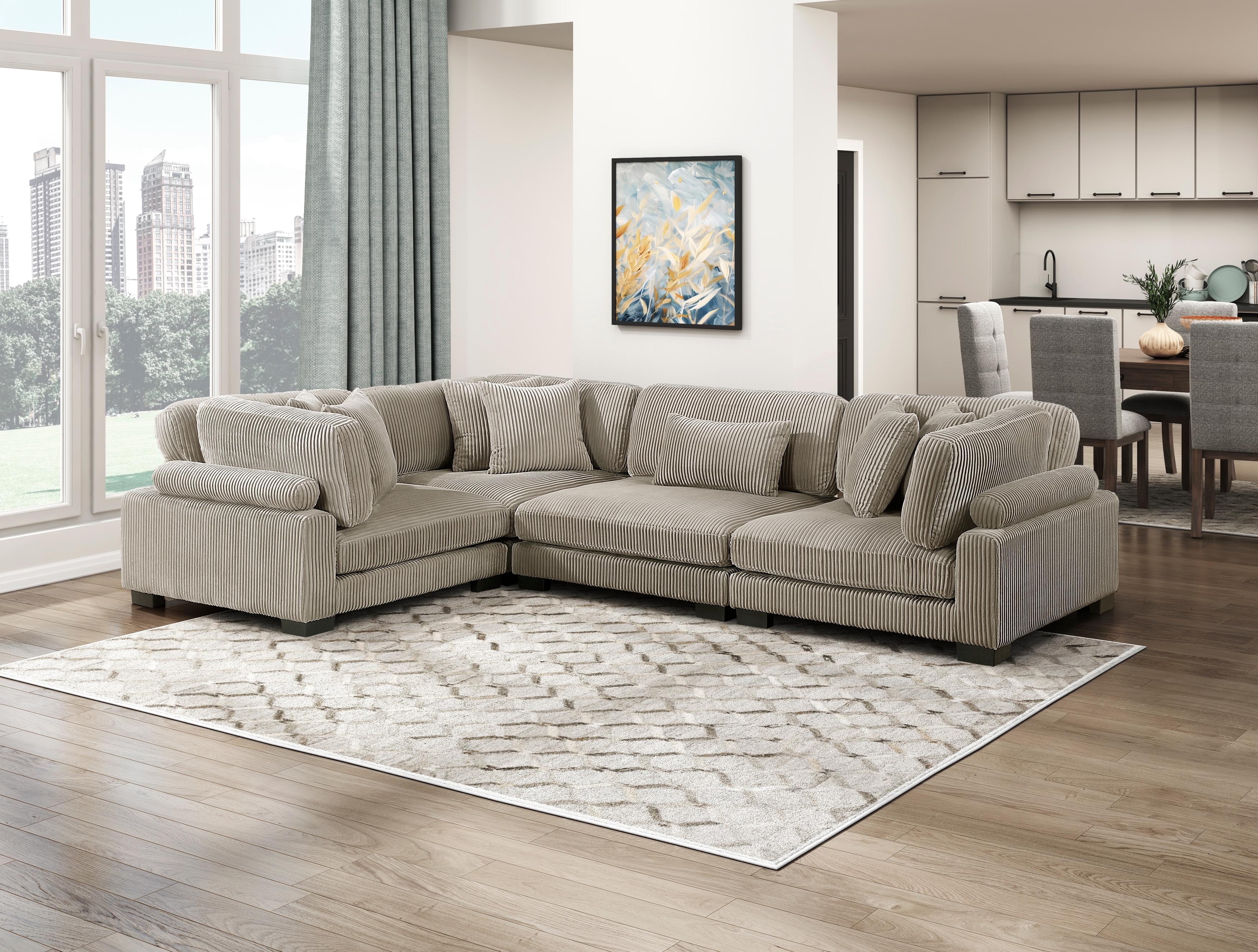 Homelegance Traverse 4-Piece Sectional Sofa