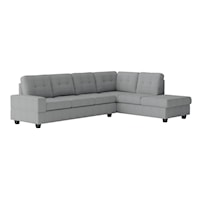 Transitional 2-Piece Reversible Sectional with Drop-Down Cup Holders