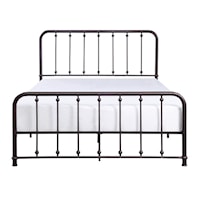 Traditional King Platform Bed with Metal Framing