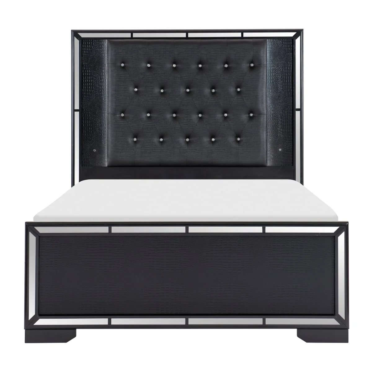 Aveline 1428BK1* Glam Queen Bed with Button Tufted Headboard