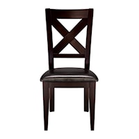 Transitional Dining Side Chair with "X"-Back and Upholstered Seat