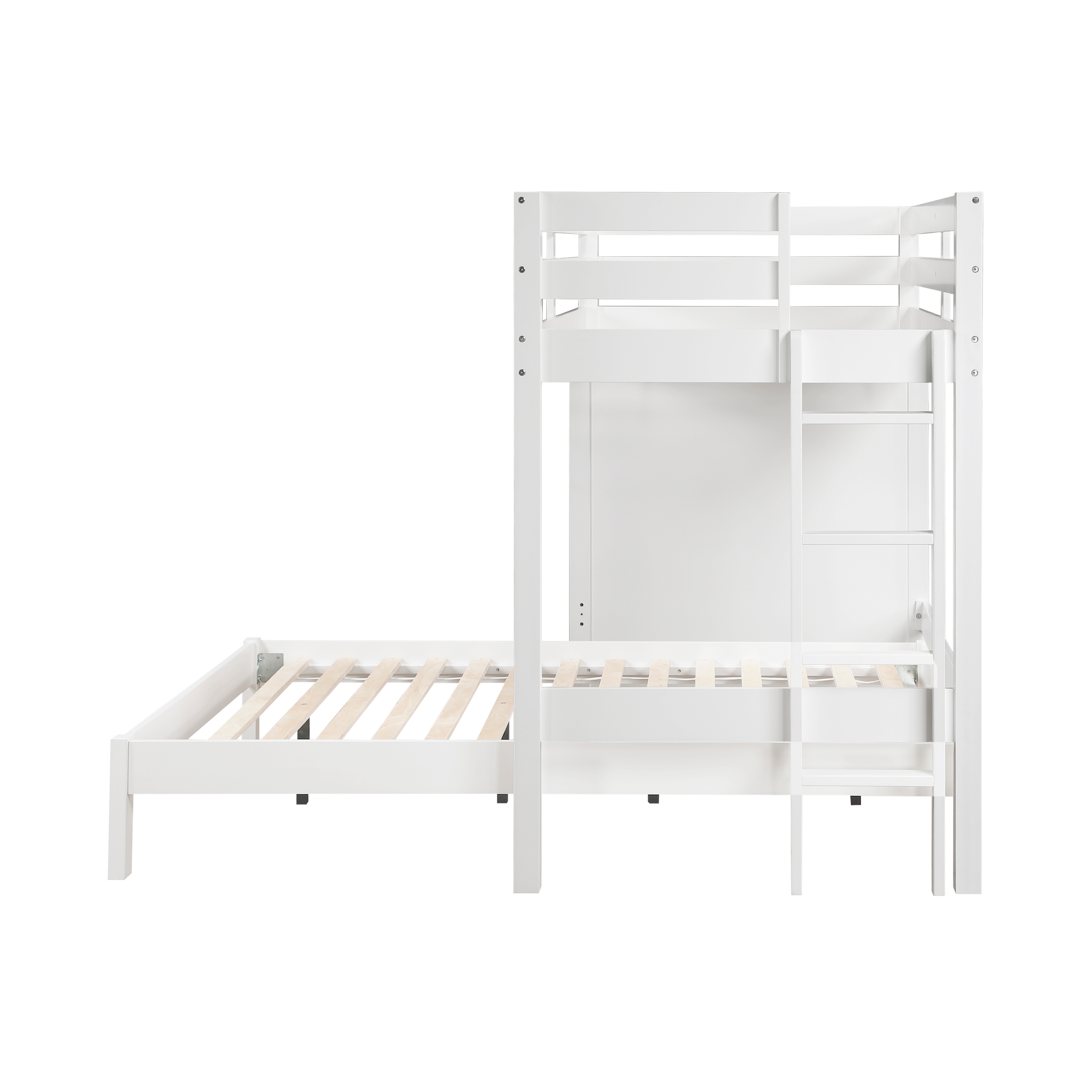 Home Style Dory Twin/Full Loft Bunk Bed with Hidden Desk