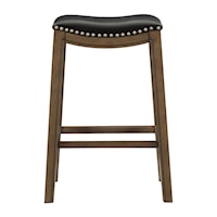 Transitional Pub Stool with Nail-Head Trim