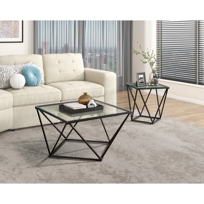 Square Glass Cocktail Table