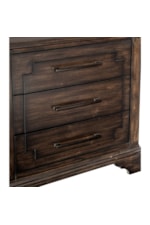 Homelegance Boone Rustic 3-Drawer Nightstand with Dark Bronze Bar Pulls