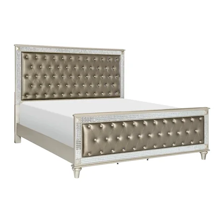 Glam Queen Panel Bed with Button Tufted Head & Footboard