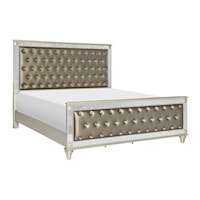 Glam King Panel Bed with Button Tufted Head & Footboard