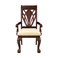 Traditional Arm Chair with Scroll Back