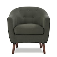 Mid-Century Modern Accent Chair with Tufted Seatback