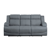 Transitional Dual Power Reclining Sofa with USB Charging Ports
