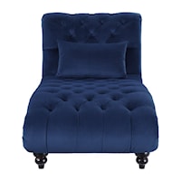 Glam Chaise with Button Tufting and Nailhead Trimming