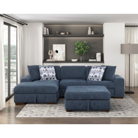 2-Piece Sectional Sofa with Ottoman