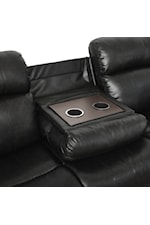 Homelegance Marille Casual Reclining Sofa with Drop-Down Cup Holders