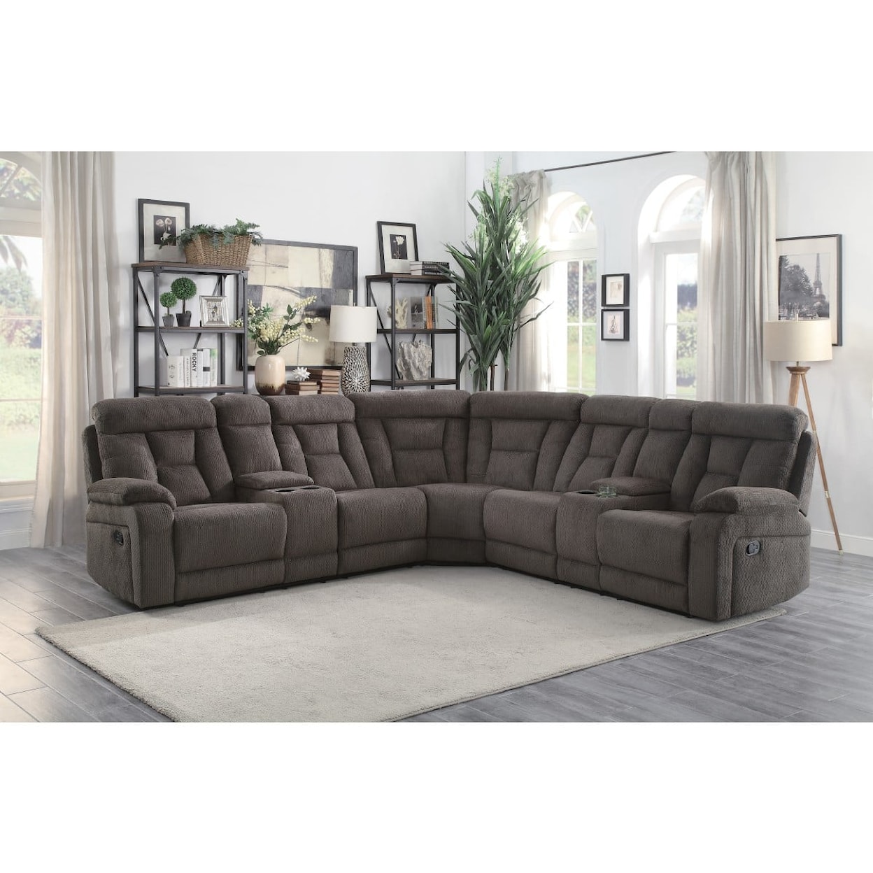 Homelegance Furniture Rosnay 3-Piece Reclining Sectional Sofa