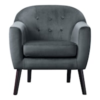 Mid-Century Modern Accent Chair with Button-Tufted Back