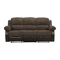 Casual Double Reclining Sofa with Pillow Arms