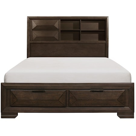 Queen Platform Bed with Footboard Storage