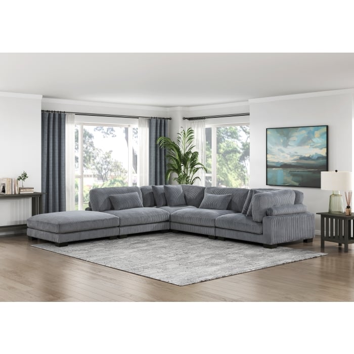 5-Piece Sectional Sofa with Ottoman