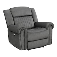 Transitional Power Reclining Chair with Nailhead Trim