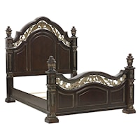 Traditional King Bed with Metal Scrollwork