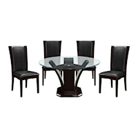 Contemporary 5-Piece Dining Set with Upholstery Seats