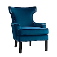 Glam Accent Chair with Nailhead Detailing