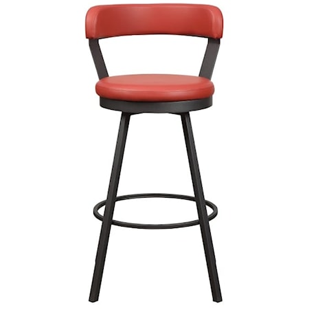 Industrial Pub Height Swivel Chair with Bi-Cast Vinyl Upholstery