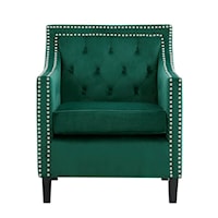 Transitional Accent Chair with Tufting and Nailheads